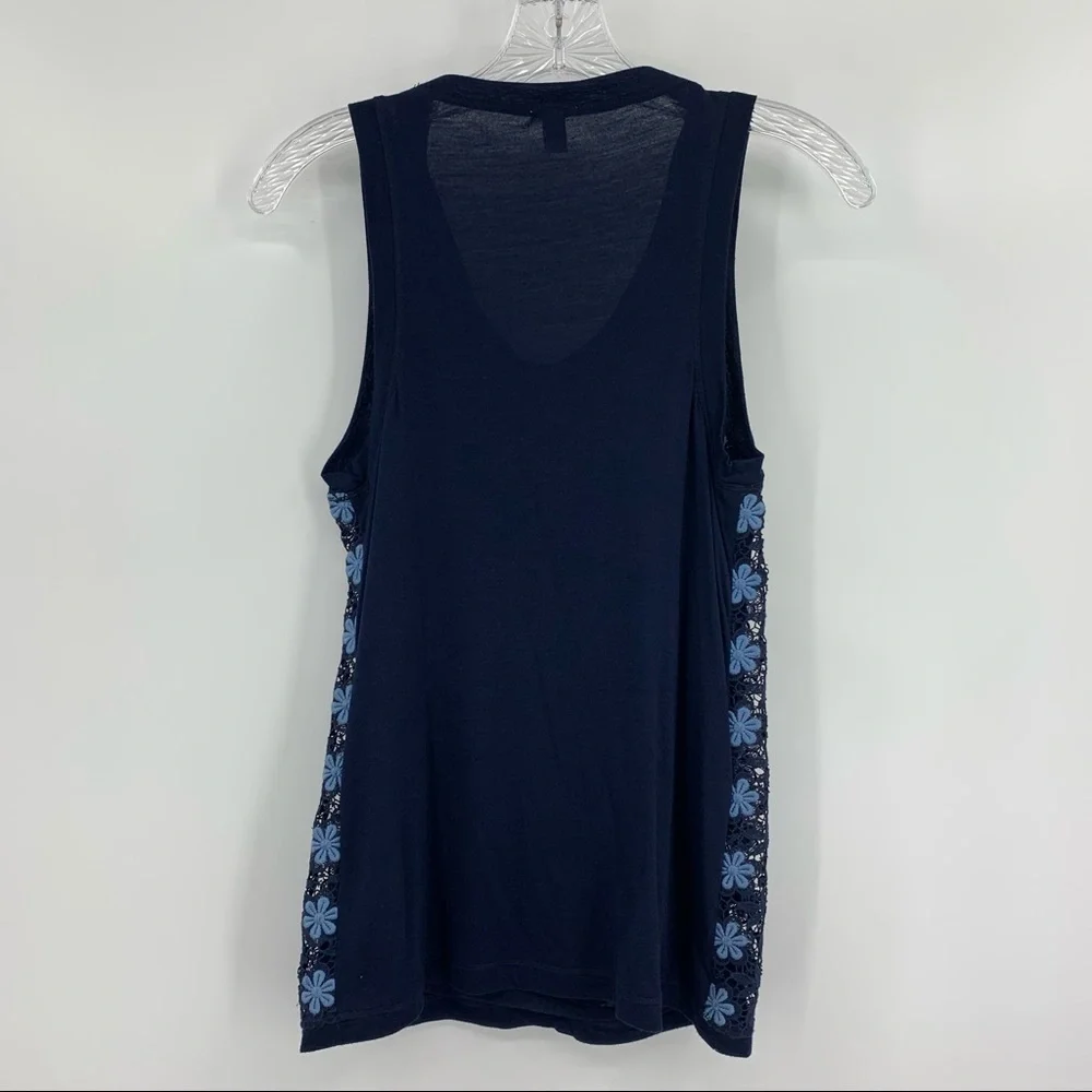 J. Crew Tank Top Crochet Sleeveless Blue Size XS